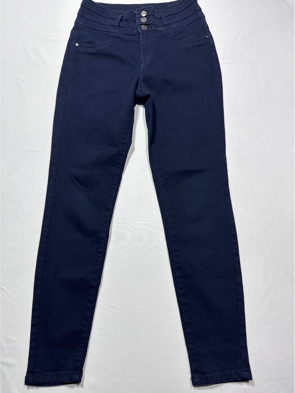 Angels Forever Young Navy Blue Skinny Jeans - Triple Button,